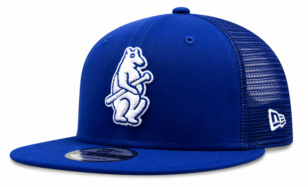 Chicago Cubs New Era Classic Cooperstown Collection Blue 9FIFTY Mesh Trucker Snapback Hat product image 1, provided for