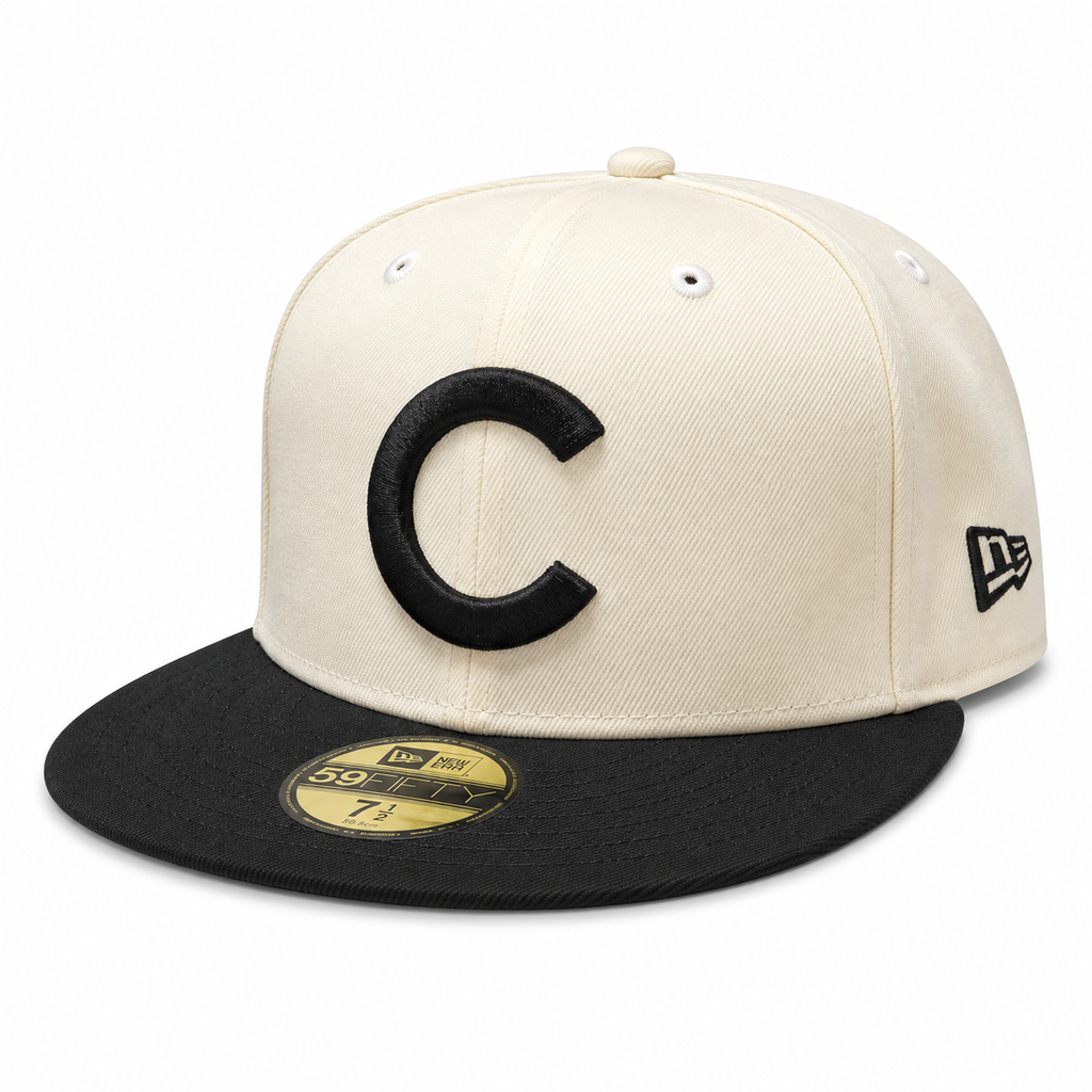 Chicago Cubs 1908 World Series Champions 2 Tone Chrome & Black New Era 59FIFTY Fitted Hat product image 3, provided for