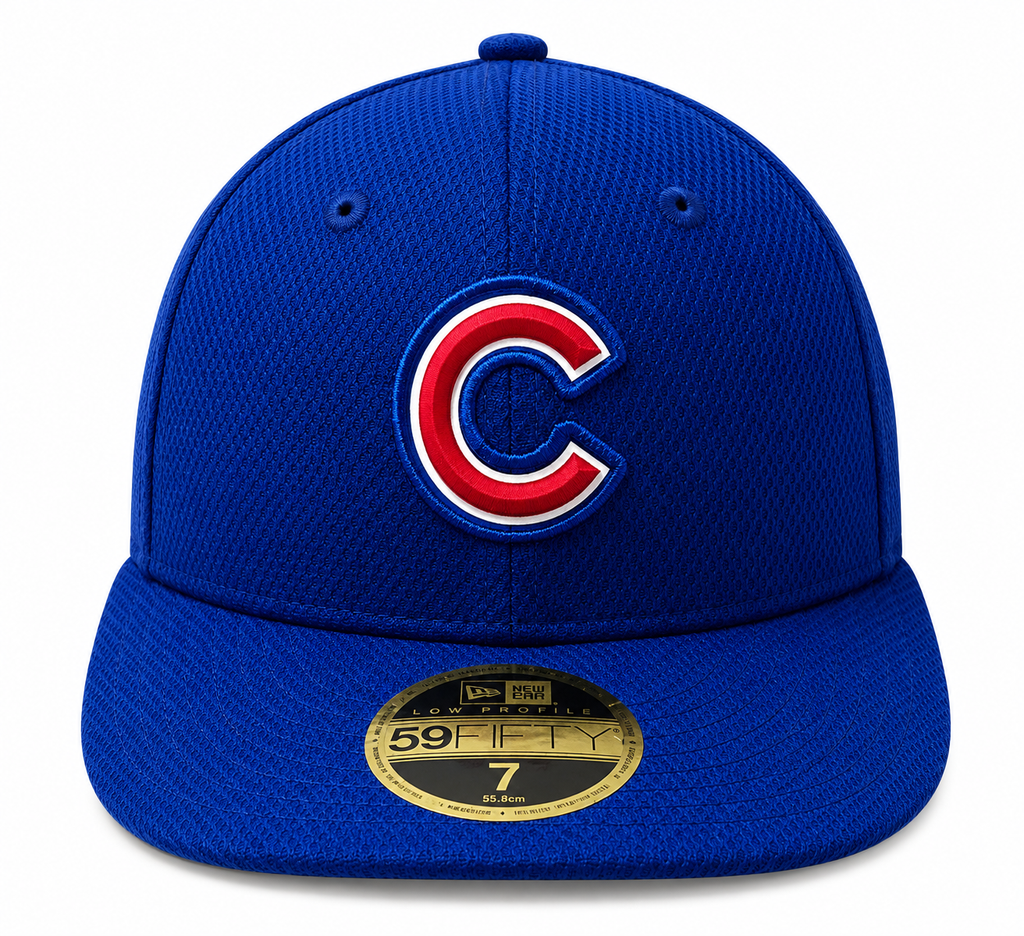 Chicago Cubs Beveled Team Low Profile Blue 59FIFTY Fitted Cap By New Era product image 2, provided for visual reference and