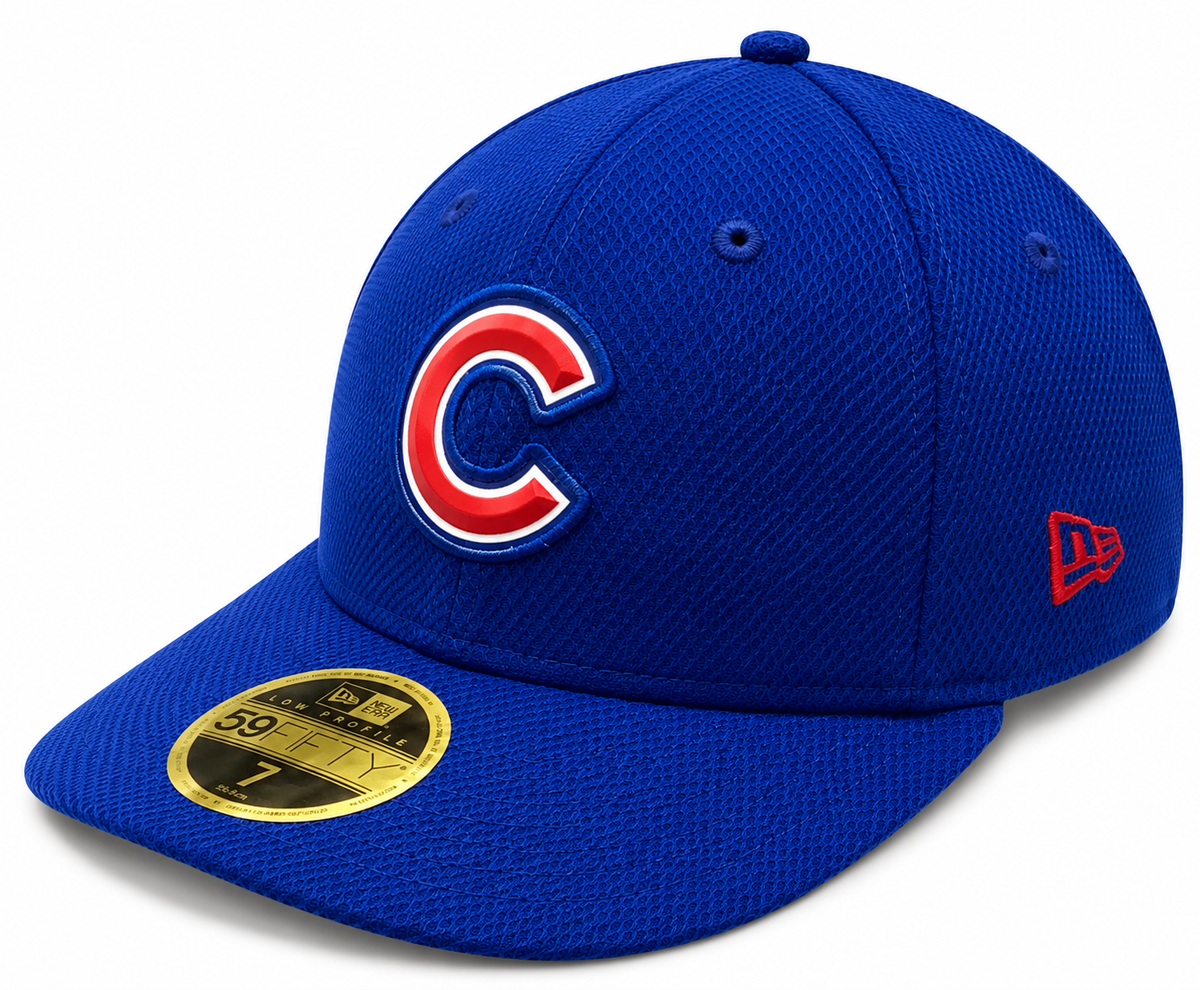 Chicago Cubs Beveled Team Low Profile Blue 59FIFTY Fitted Cap By New Era product image 1, provided for visual reference and
