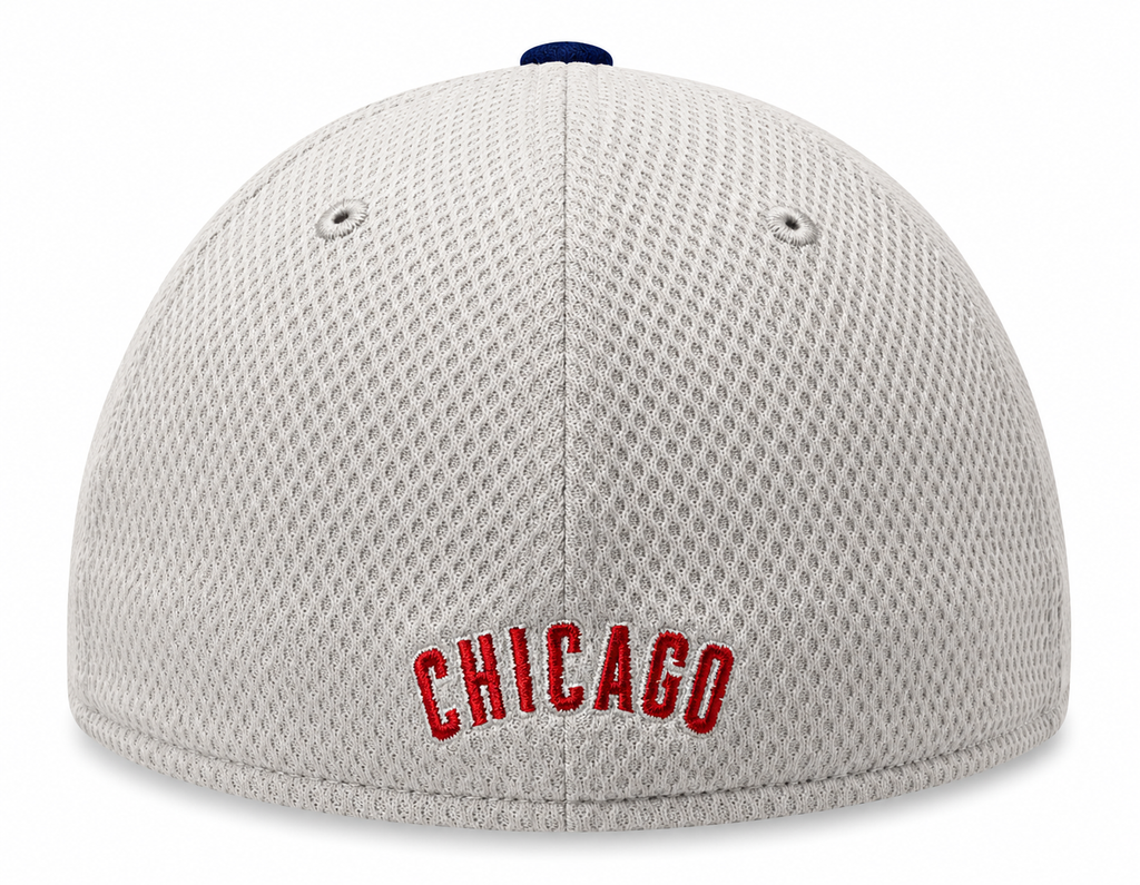 Mens Chicago Cubs Gray And Blue Performance 39THIRTY Flex Fit Hat By New Era product image 2, provided for visual reference