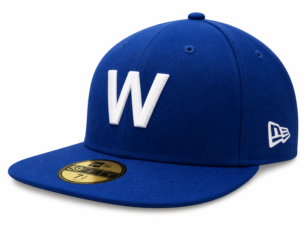 Chicago Cubs New Era Low Crown MLB "W" 59FIFTY Fitted Cap product image 1, provided for visual reference and product detail