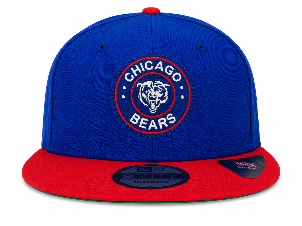 Chicago Bears Tourism Pack 2 Tone Blue/Red New Era 59FIFTY Fitted Hat product image 1, provided for visual reference and