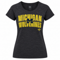 adidas Michigan Wolverines Women Pop Out V-Neck Shirt product image 1, provided for visual reference and product detail