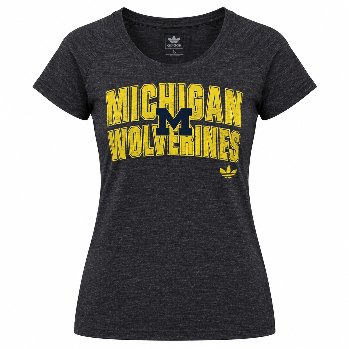 adidas Michigan Wolverines Women Pop Out V-Neck Shirt product image 1, provided for visual reference and product detail