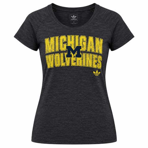 adidas Michigan Wolverines Women Pop Out V-Neck Shirt product image 1, provided for visual reference and product detail