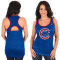 Womens Chicago Cubs All About Function Cool Base Racerback Tank Top By Majestic product image 1, provided for visual