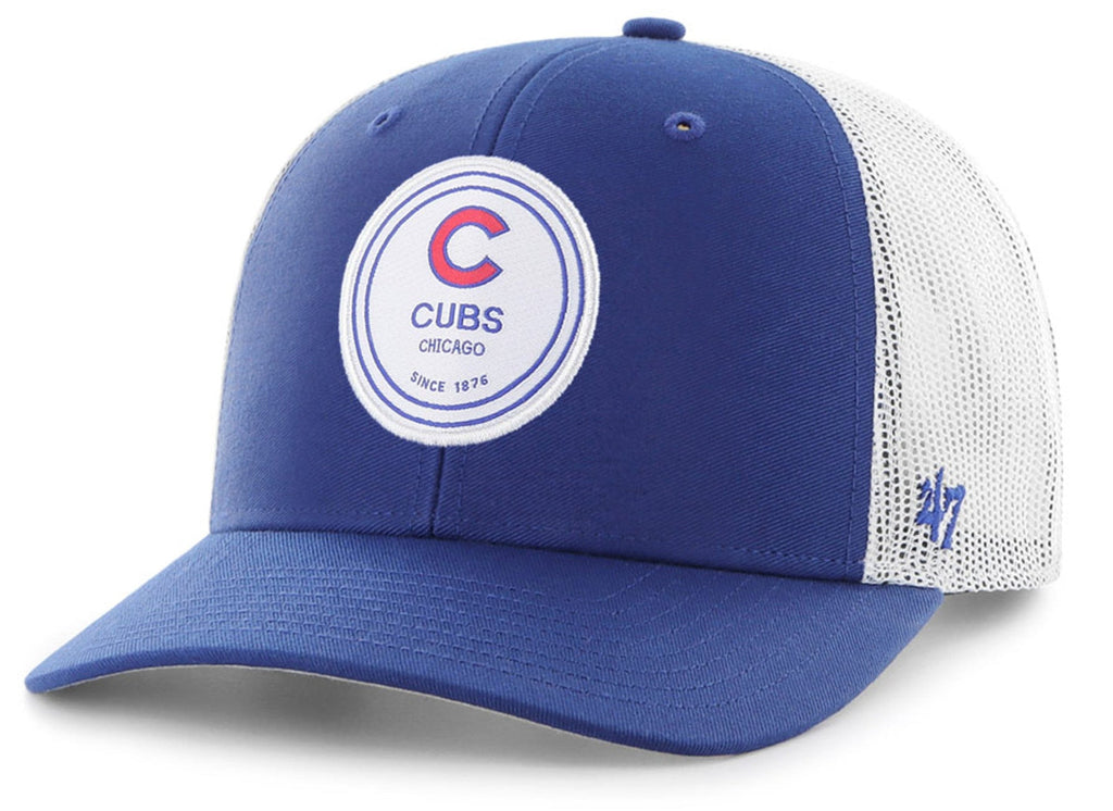 Chicago Cubs '47 Dupree Trucker Snapback Hat - Royal/White product image 1, provided for visual reference and product detail