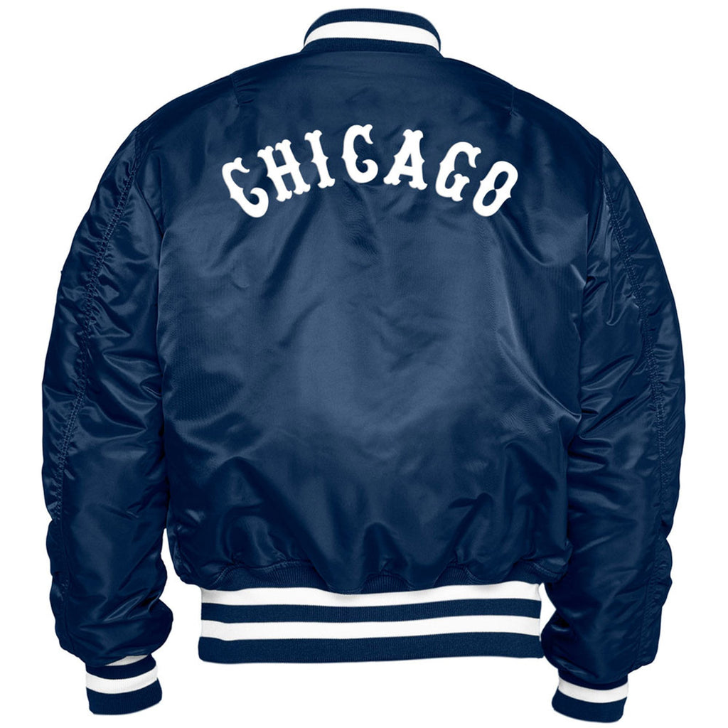 Chicago White Sox Alpha Industries X New Era Navy Cooperstown Collection MA-1 Bomber Jacket for Men product image 3,