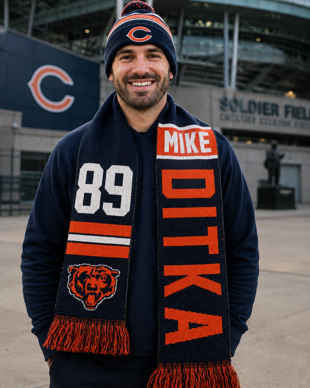 Chicago Bears Mike Ditka Retired Player Acrylic Scarf, Team Color-Forever Collectibles product image 2, provided for visual