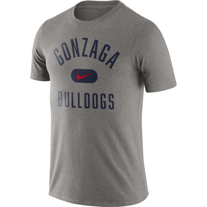 Gonzaga Bulldogs Nike Basketball Team Arch Gray T-Shirt product image 1, provided for visual reference and product detail