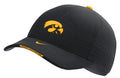Iowa Hawkeyes Black Authentic Team Issue Aerobill Flex Hat for Men product image 1, provided for visual reference and