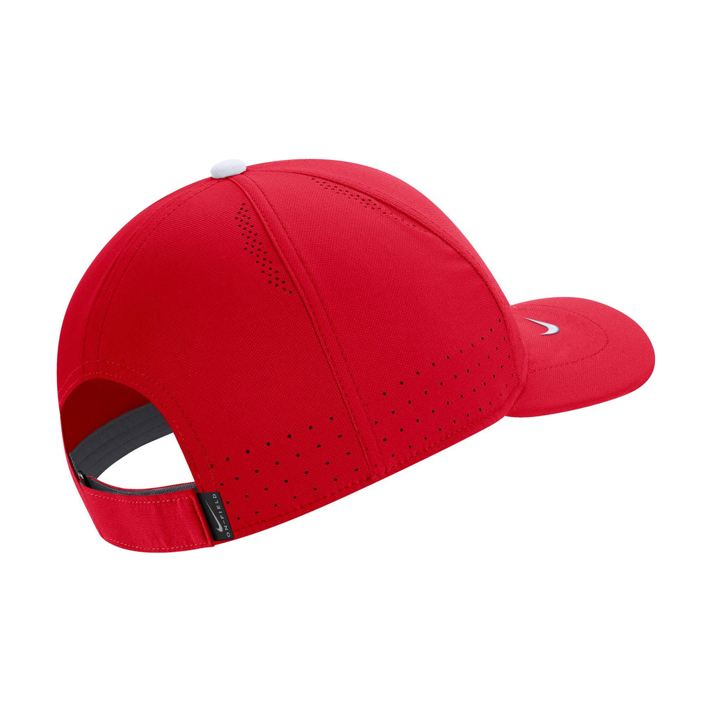 Nike Men Ohio State Buckeyes Red AeroBill Swoosh Adjustable Classic 99 Football Sideline Hat product image 2, provided for