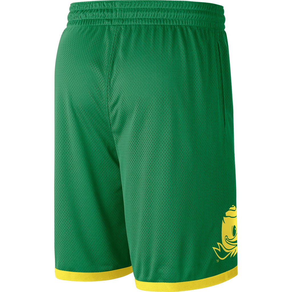 Mens Oregon Ducks Nike Apple Green Mesh Shorts product image 2, provided for visual reference and product detail review