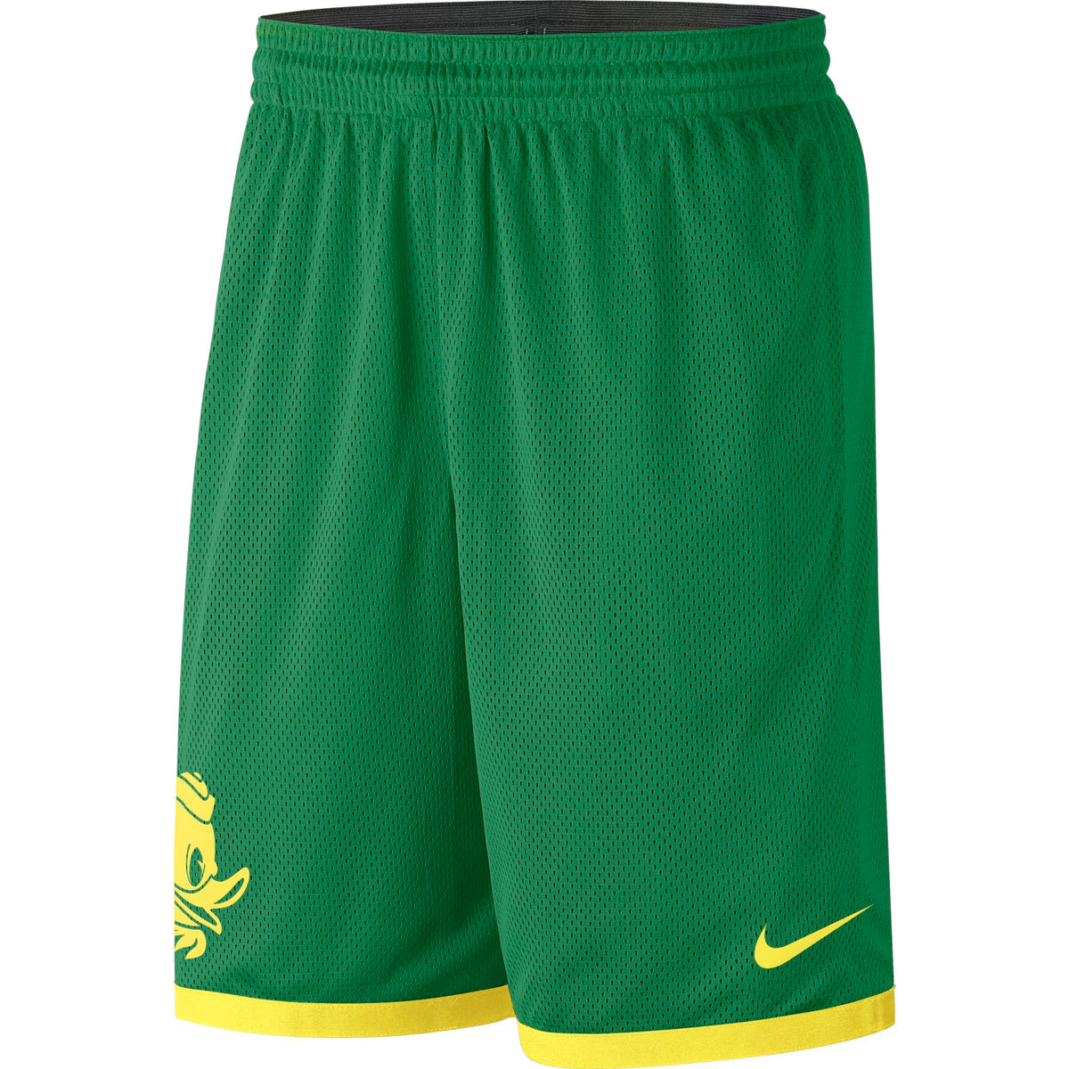 Mens Oregon Ducks Nike Apple Green Mesh Shorts product image 1, provided for visual reference and product detail review
