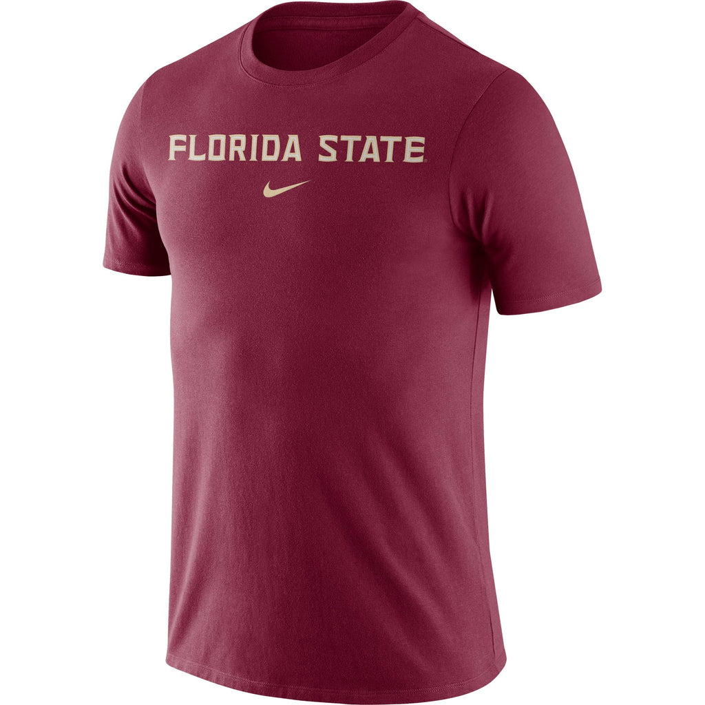 Florida State Seminoles Nike Essential Wordmark T-Shirt – Maroon product image 1, provided for visual reference and product