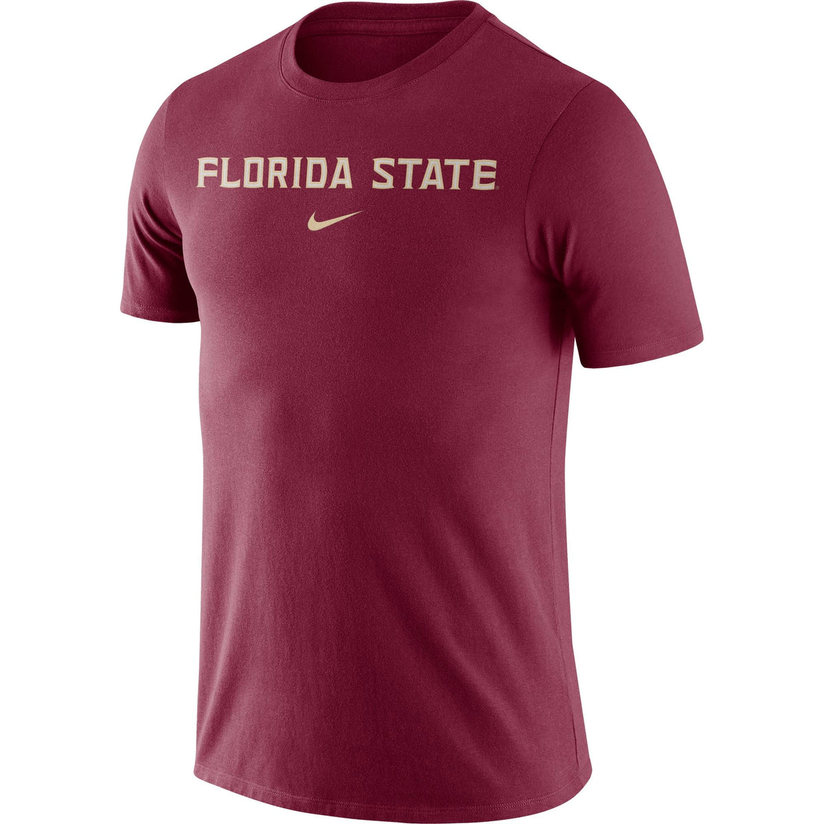 Florida State Seminoles Nike Essential Wordmark T-Shirt – Maroon product image 1, provided for visual reference and product