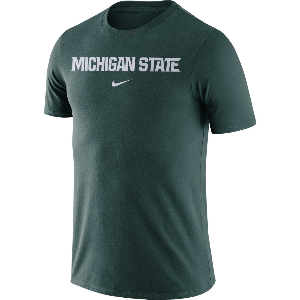 Michigan State Spartans Nike Essential Wordmark T-Shirt – Green for Men product image 1, provided for visual reference and