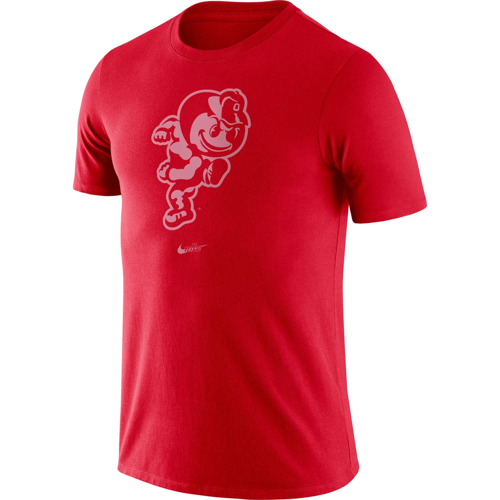 Ohio State Buckeyes Nike Old School Vault Mascot T-Shirt- Scarlet for Men product image 1, provided for visual reference and