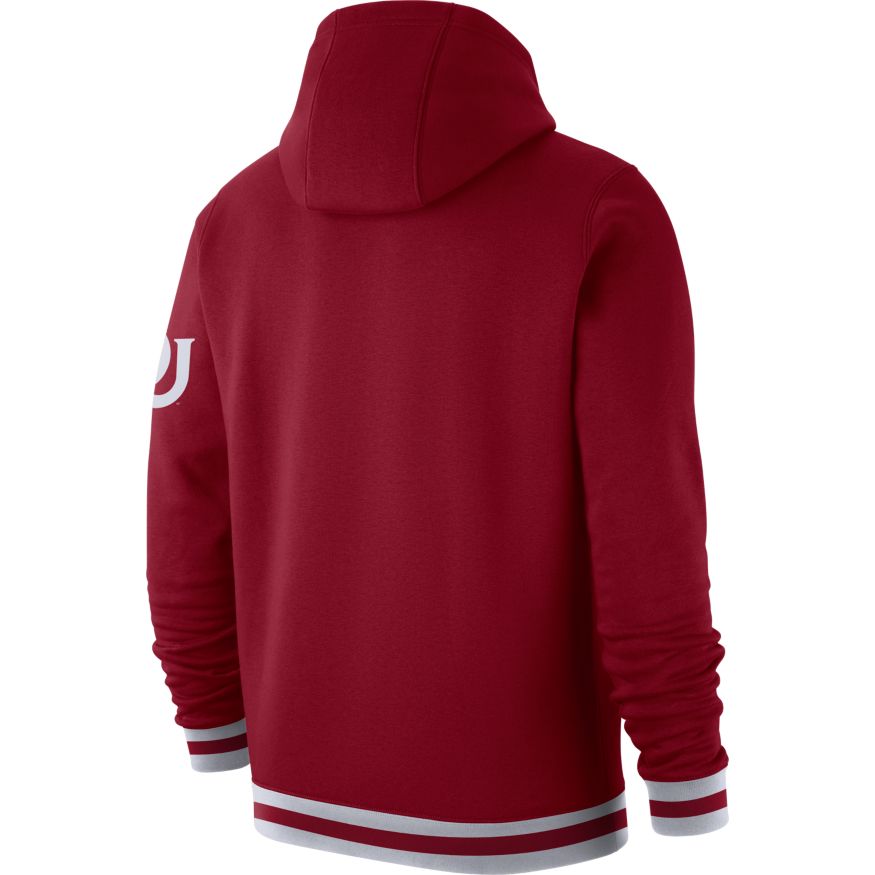 Nike Oklahoma Sooners Maroon Retro Fleece Pullover Hoodie for Men product image 2, provided for visual reference and product