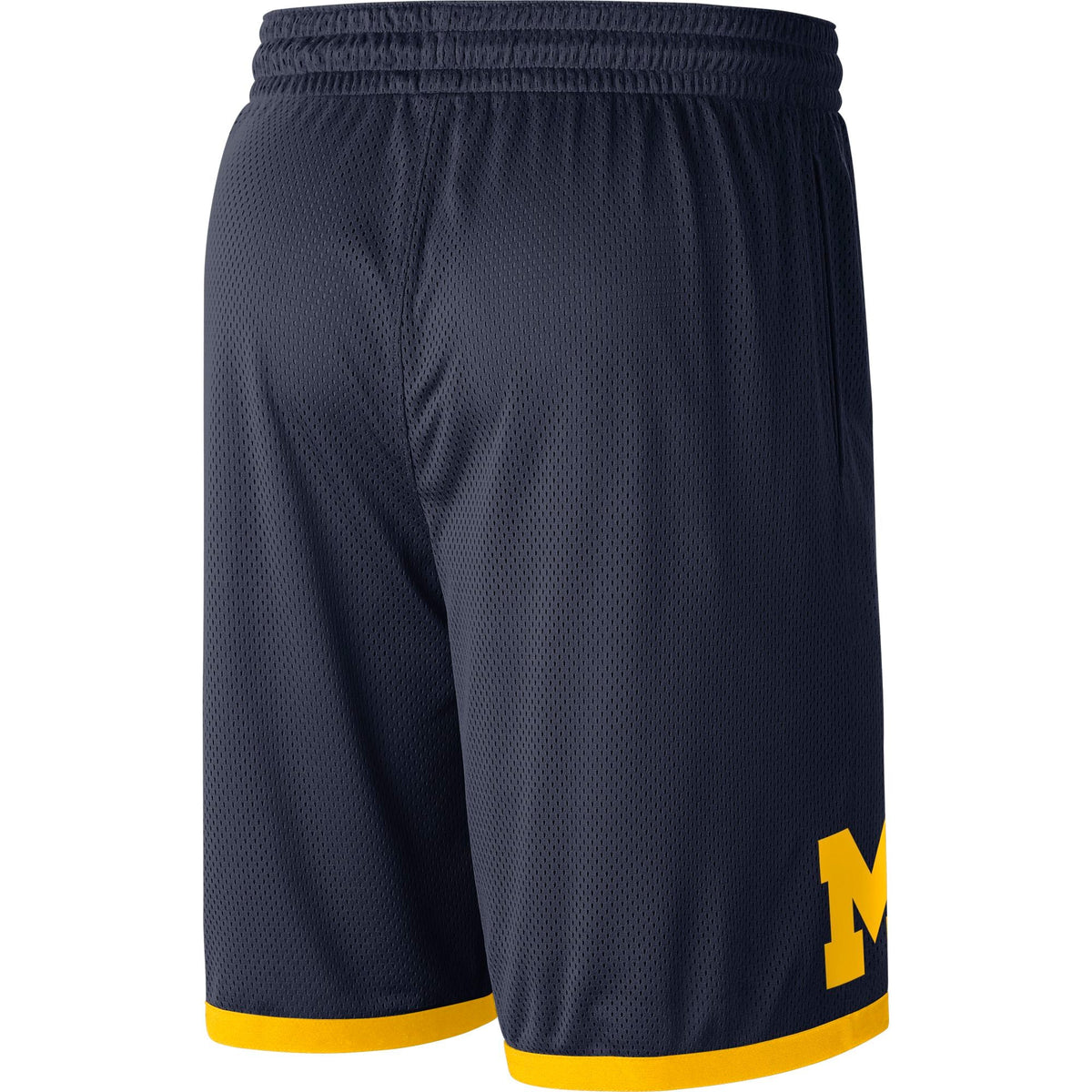 Mens Michigan Wolverines NIKE Navy Mesh Shorts product image 2, provided for visual reference and product detail review