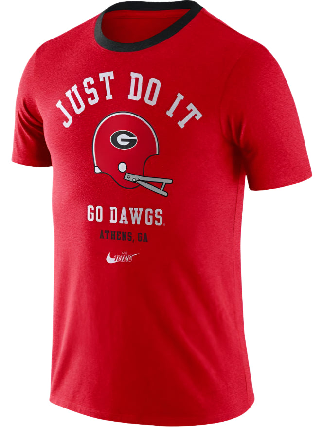 Georgia Bulldogs Football Red Vault Helmet Logo T-Shirt By Nike for Men product image 1, provided for visual reference and