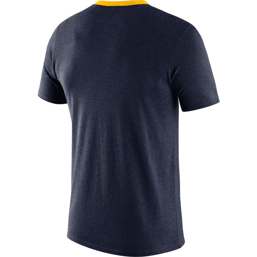 Michigan Wolverines Football Navy Vault Helmet Logo T-Shirt By Nike for Men product image 2, provided for visual reference