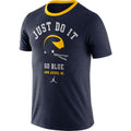 Michigan Wolverines Football Navy Vault Helmet Logo T-Shirt By Nike for Men product image 1, provided for visual reference