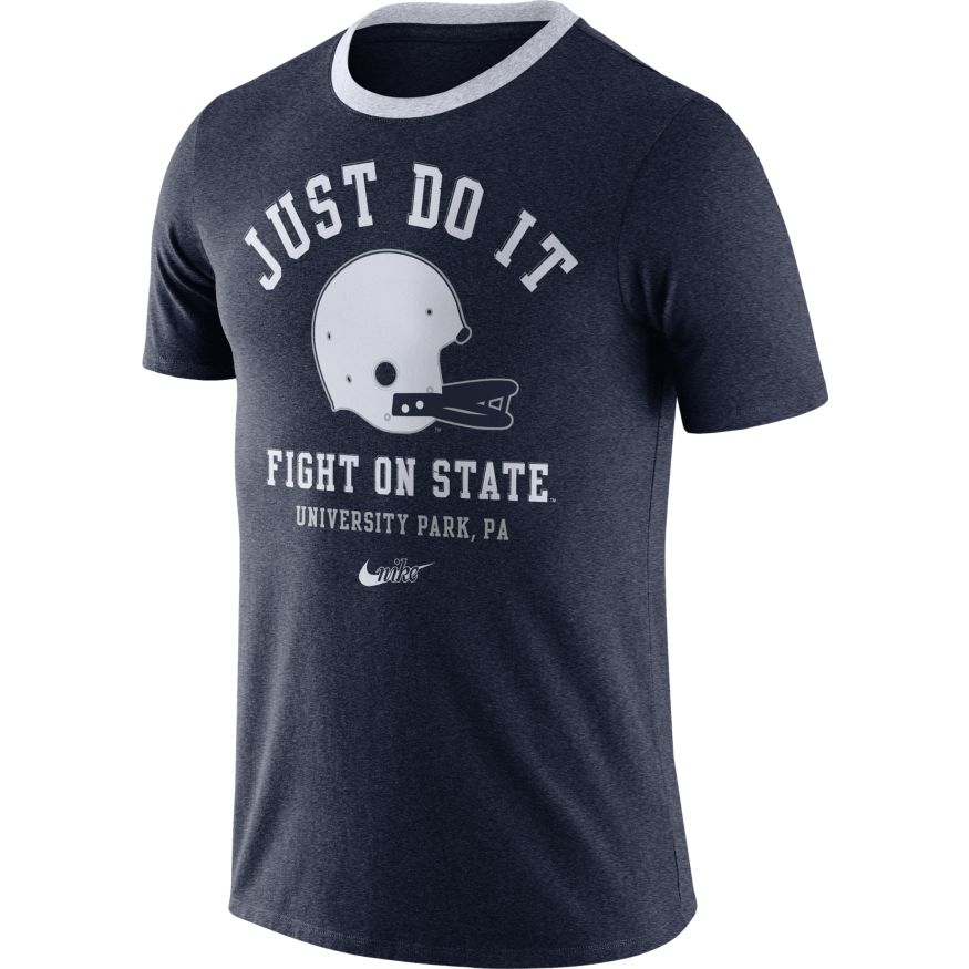Penn State Nittany Lions Football Navy Vault Helmet Logo T-Shirt By Nike for Men product image 1, provided for visual
