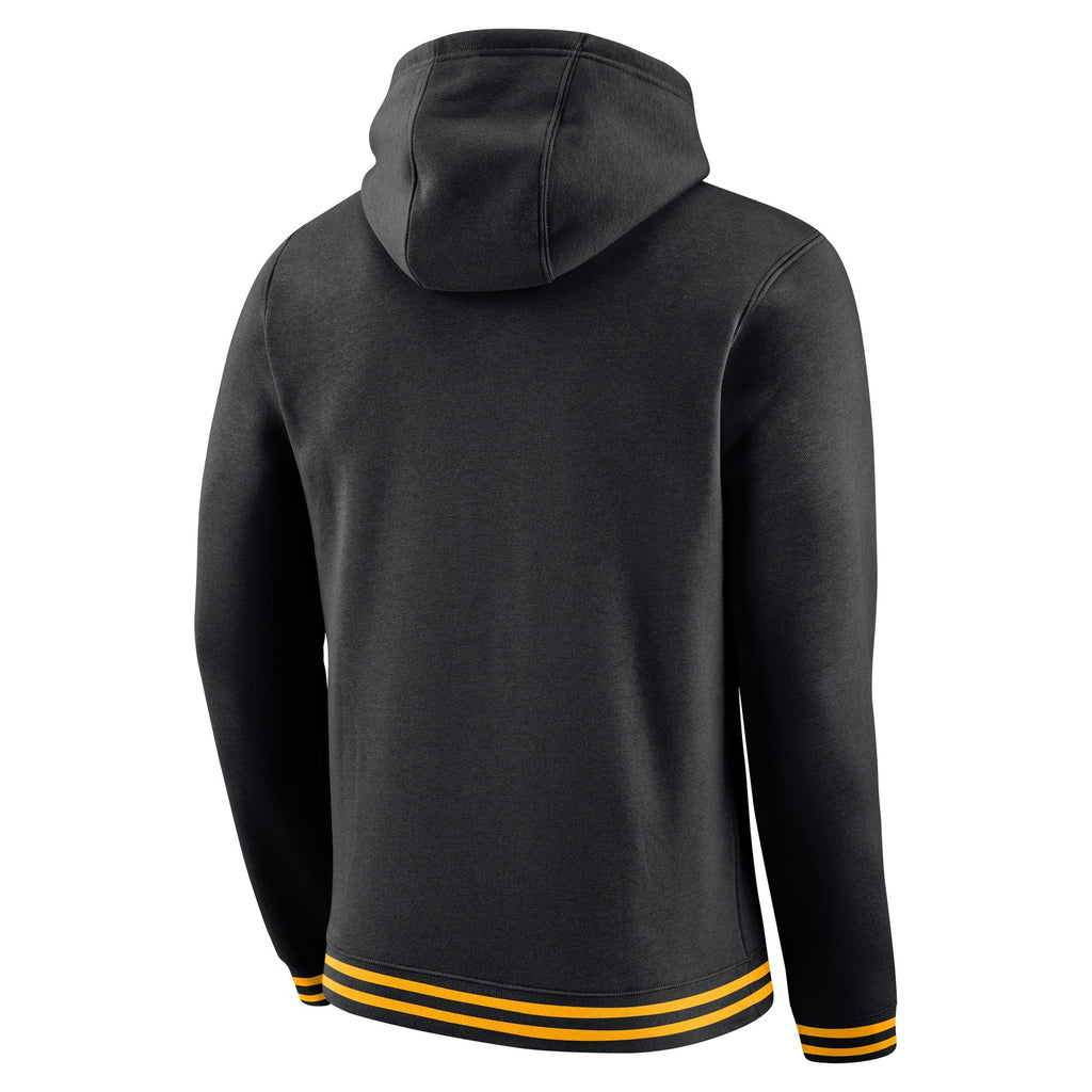 Iowa Hawkeyes Nike Black Retro Fleece Hoodie for Men product image 2, provided for visual reference and product detail review