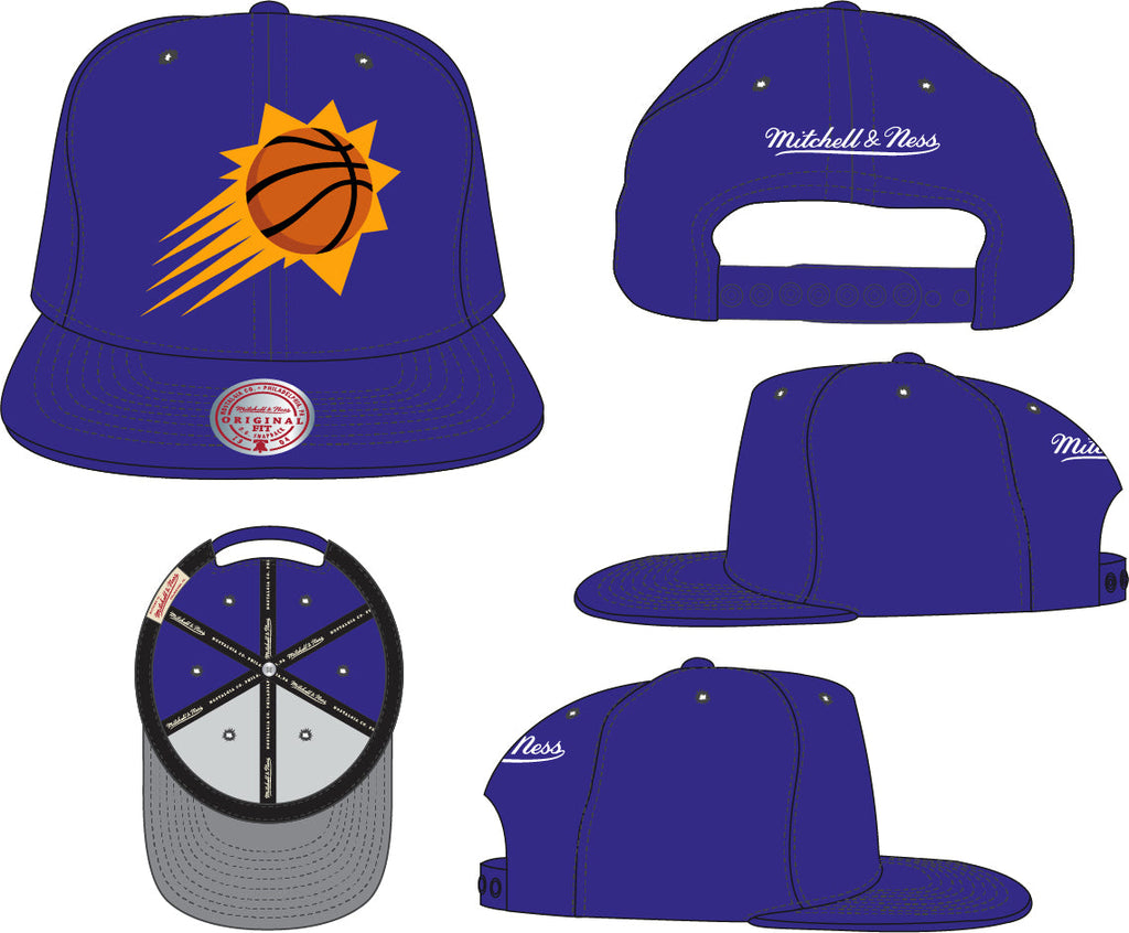Phoenix Suns Mitchell & Ness Ground 2.0 Purple Burst Snapback Adjustable Hat for Men product image 6, provided for visual