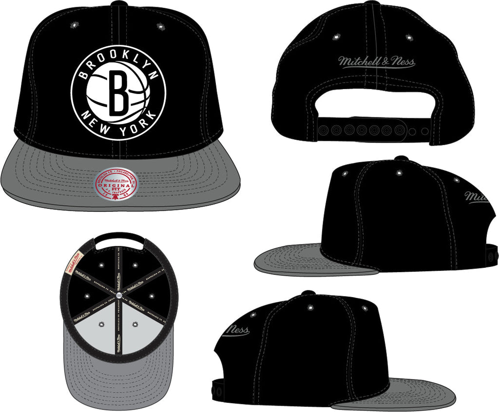 Brooklyn Nets 2-Tone 2.0 Snapback Hat By Mitchell & Ness for Men product image 4, provided for visual reference and product