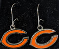 NFL Chicago Bears "C" Enamel Dangle Earrings 1/2 Inch - Sterling Silver product image 1, provided for visual reference and