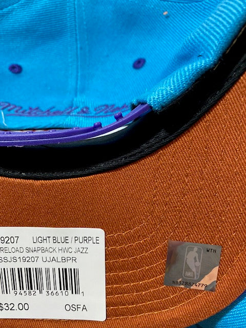 New Orleans Jazz Mitchell & Ness Teal/Purple Hardwood Classics Reload 2.0 Snapback Adjustable Hat for Men product image 3,