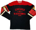 Chicago Blackhawks L/S Applique Crew Neck T-Shirt-Black product image 1, provided for visual reference and product detail