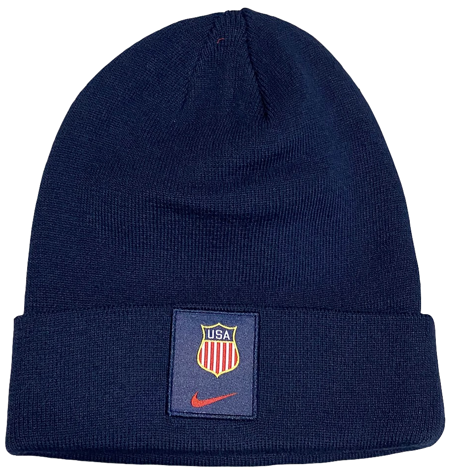 Men’s USA Hockey Navy Cuffed Knit By Nike product image 1, provided for visual reference and product detail review