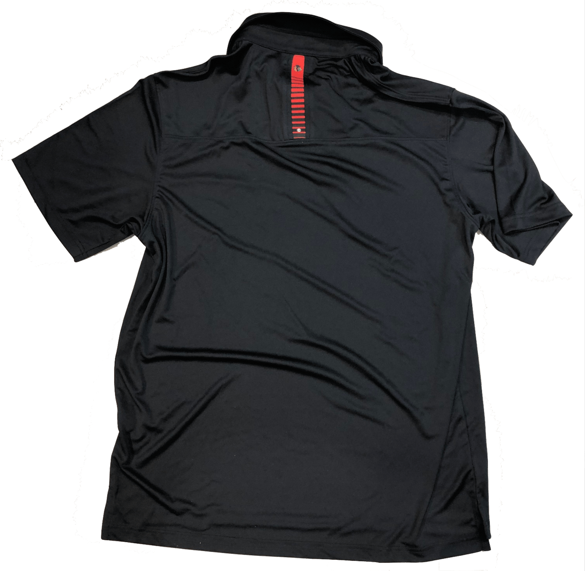 Chicago Blackhawks RPM Back Stripe Polo By Levelwear-Black product image 2, provided for visual reference and product detail