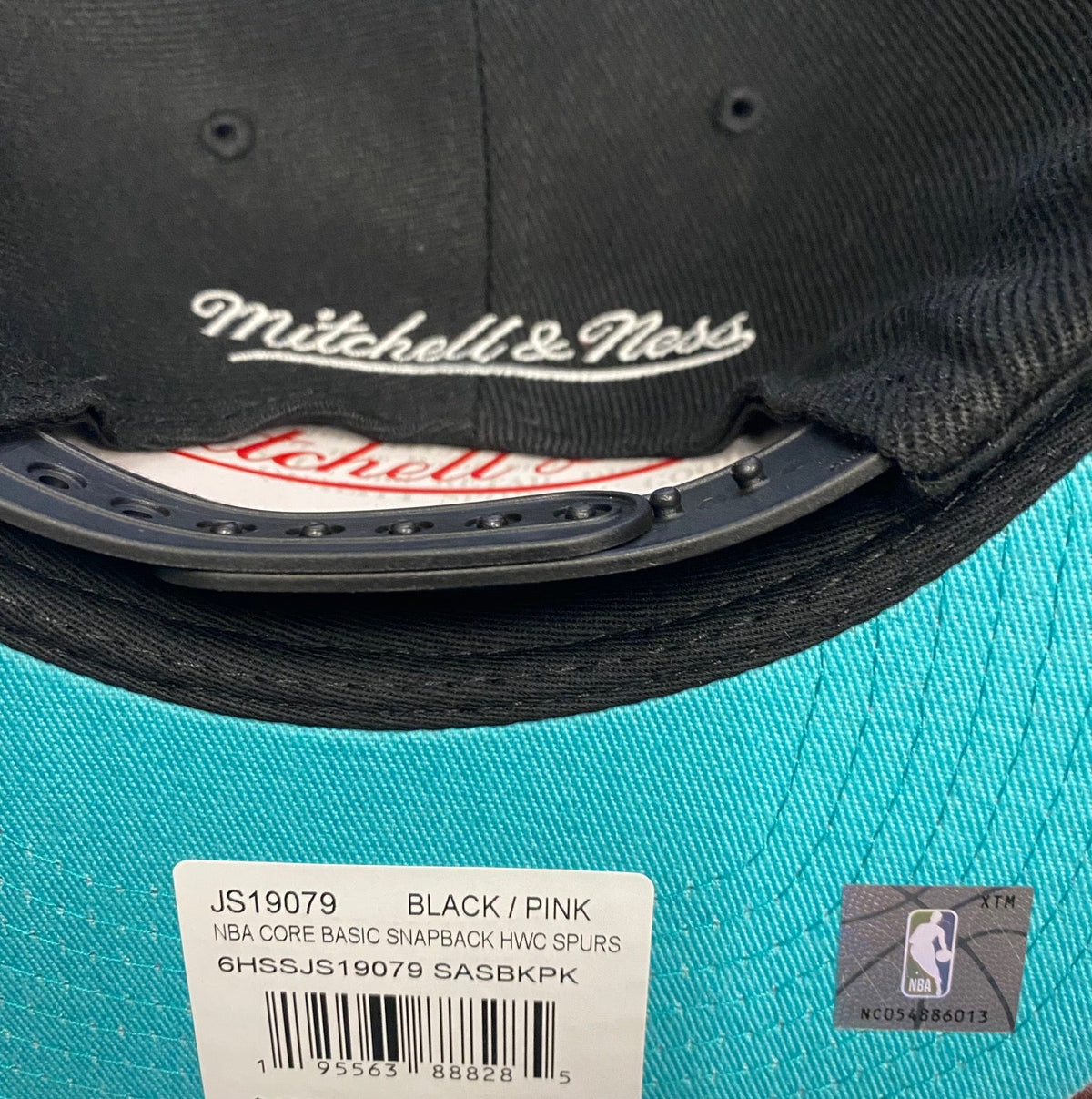 San Antonio Spurs NBA Basic Core 2 Tone Black/Pink HWC Mitchell & Ness Snapback Hat for Men product image 5, provided for
