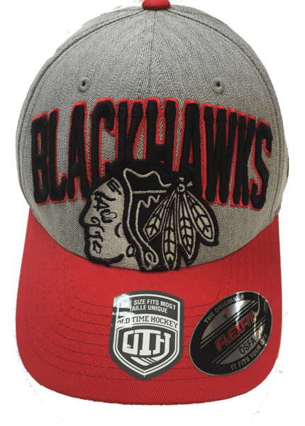 NHL Chicago Blackhawks Chopper Old Time Hockey Structured Baseball Flexfit Hat for Men product image 3, provided for visual