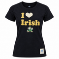 Womens NCAA Notre Dame Fighting Irish "I Love Irish" Navy Adidas T-Shirt product image 1, provided for visual reference and