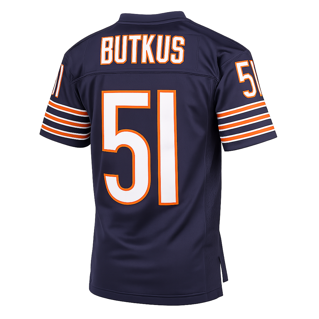 Mens Chicago Bears Dick Butkus Mitchell & Ness Navy Blue Replica 1966 Legacy Replica Jersey product image 2, provided for