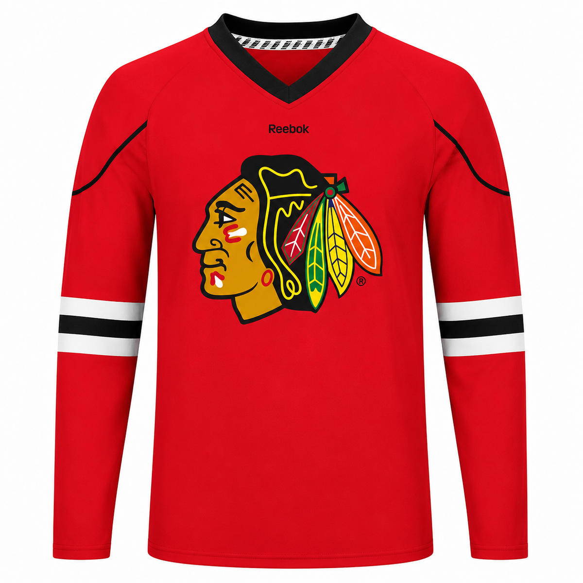 Youth Chicago Blackhawks Faceoff Red Long Sleeve T-Shirt By Reebok product image 1, provided for visual reference and