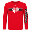 Youth Chicago Blackhawks Reebok NHL Blinder Long Sleeve T-Shirt product image 1, provided for visual reference and product