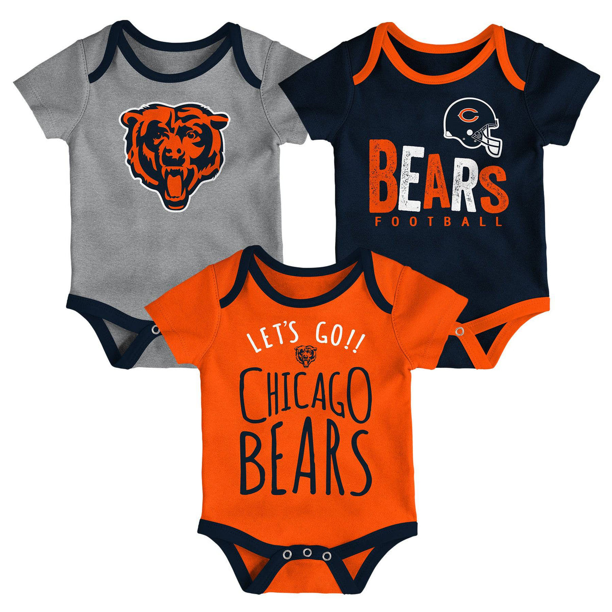 Newborn/Infant Chicago Bears Lil Tailgater Short Sleeve Creeper Set product image 1, provided for visual reference and