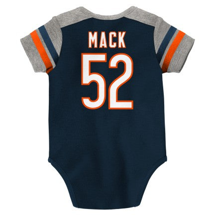 Newborn/Infant Khalil Mack Chicago Bears Name And Number Short Sleeve Creeper product image 3, provided for visual reference
