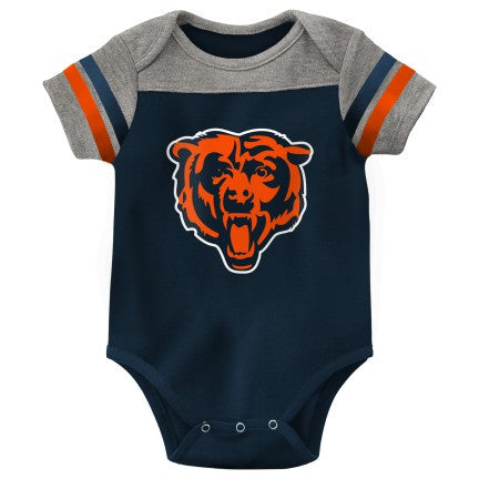 Newborn/Infant Chicago Bears Short Sleeve Creeper product image 2, provided for visual reference and product detail review