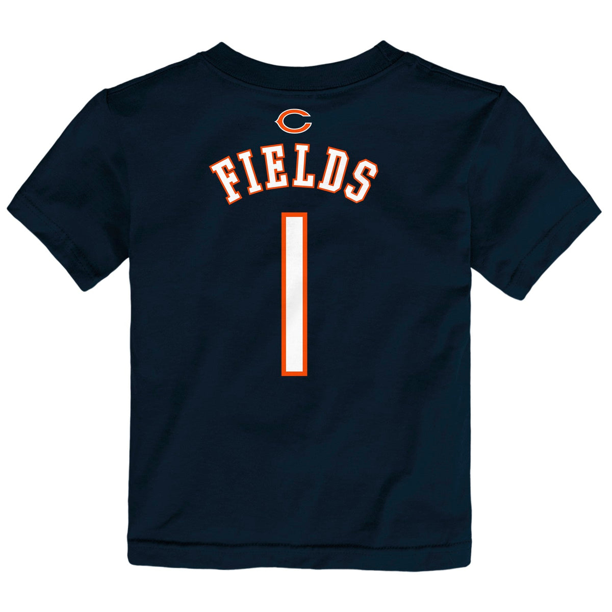 Toddler Justin Fields Chicago Bears Navy Mainliner Name And Number Shirt product image 2, provided for visual reference and