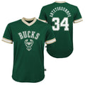 Youth Giannis Antetokounmpo Milwaukee Bucks V-Neck Replica Jersey product image 1, provided for visual reference and product