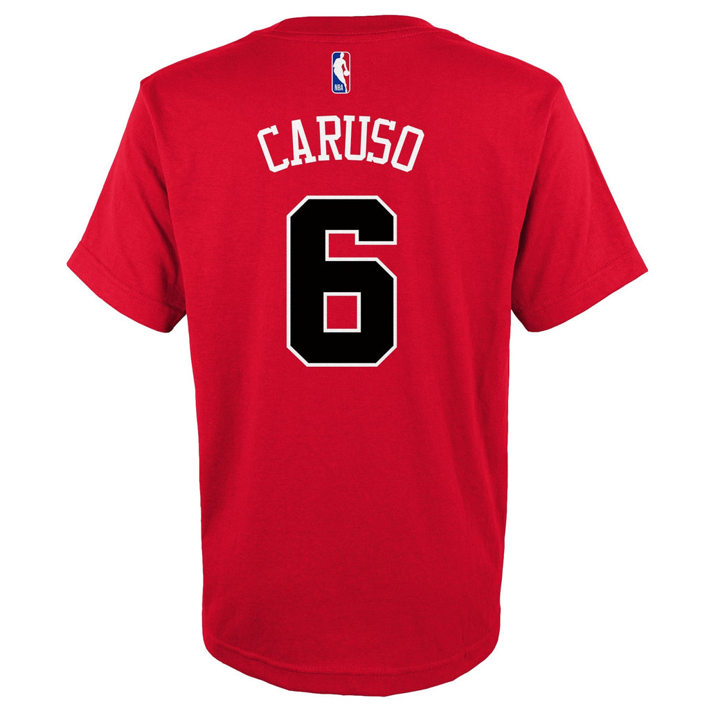 Youth Chicago Bulls Alex Caruso Red NBA Player Name And Number T-Shirt product image 2, provided for visual reference and