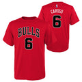 Youth Chicago Bulls Alex Caruso Red NBA Player Name And Number T-Shirt product image 1, provided for visual reference and
